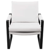 Sillón tapizado Rosalind con brazos, color blanco