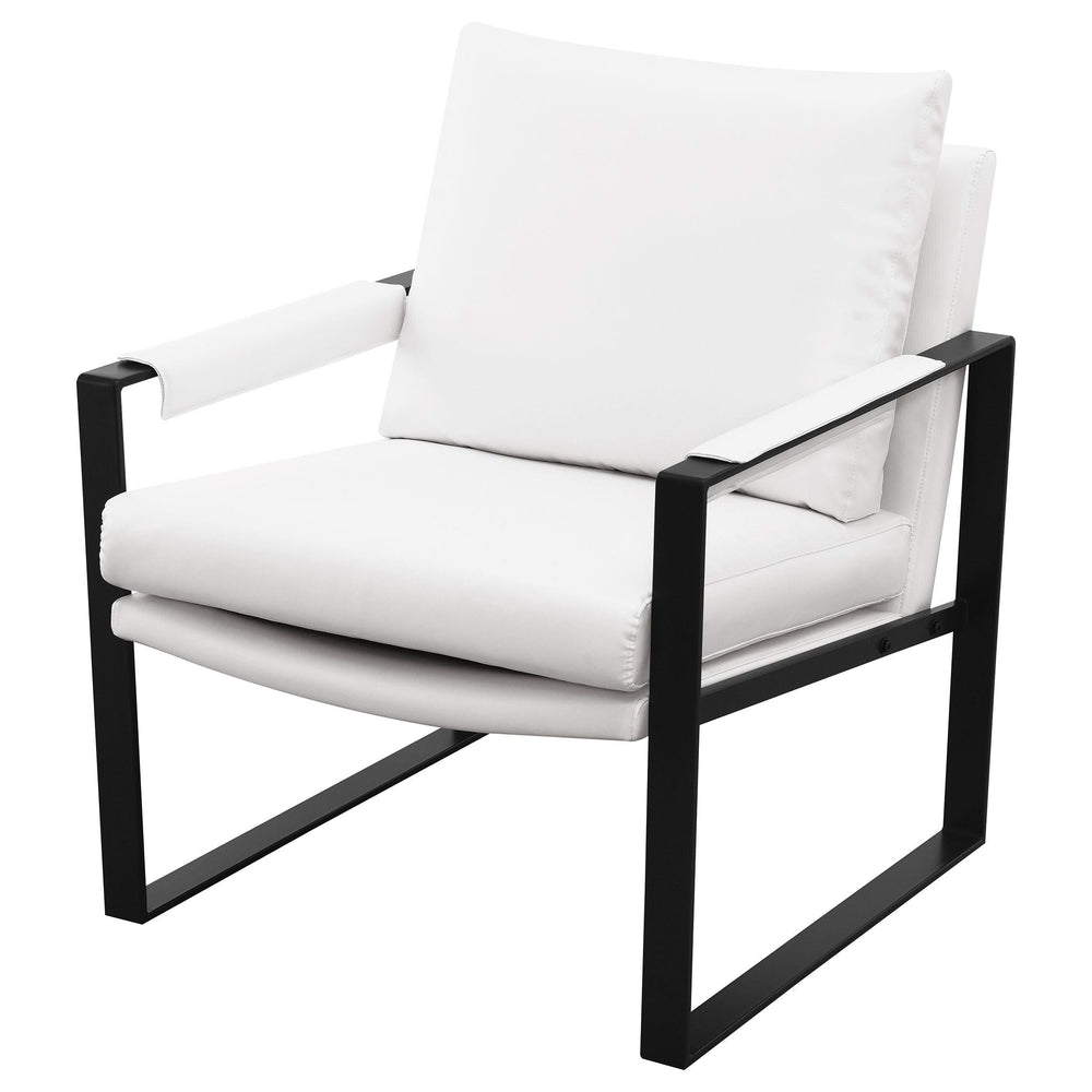 Sillón tapizado Rosalind con brazos, color blanco
