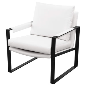 Sillón tapizado Rosalind con brazos, color blanco