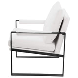 Sillón tapizado Rosalind con brazos, color blanco