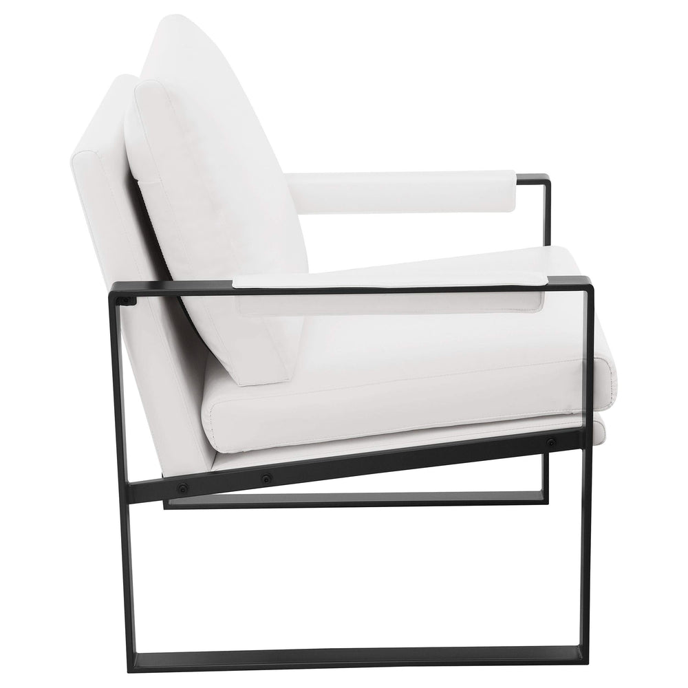 Sillón tapizado Rosalind con brazos, color blanco