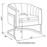 Silla decorativa con respaldo de barril tapizada Alamor, gris oscuro