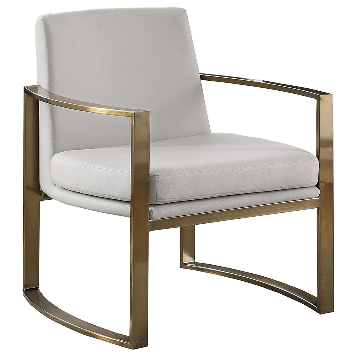 Sillón Cory tapizado con brazos arqueados, color crema