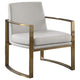 Sillón Cory tapizado con brazos arqueados, color crema