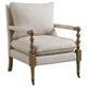 Silla decorativa tapizada Dempsy con ruedas en beige
