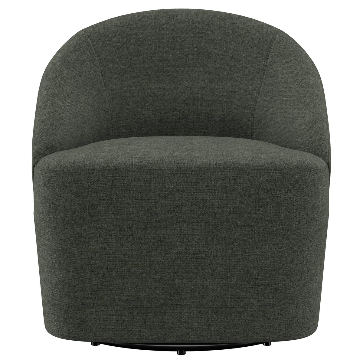 Silla giratoria con acento de barril tapizada Leon, verde cazador