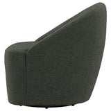 Silla giratoria con acento de barril tapizada Leon, verde cazador