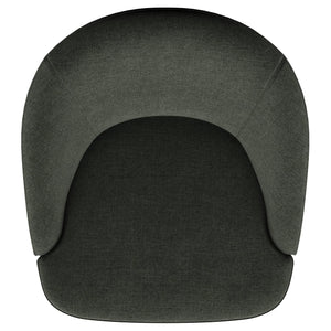 Silla giratoria con acento de barril tapizada Leon, verde cazador