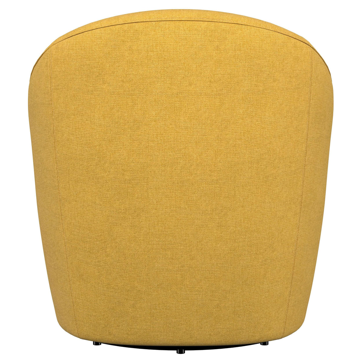 Silla giratoria con acento de barril tapizada Leon, color amarillo mostaza