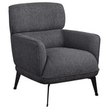 Sillón tapizado Andrea con brazos en forma de media luna, color gris