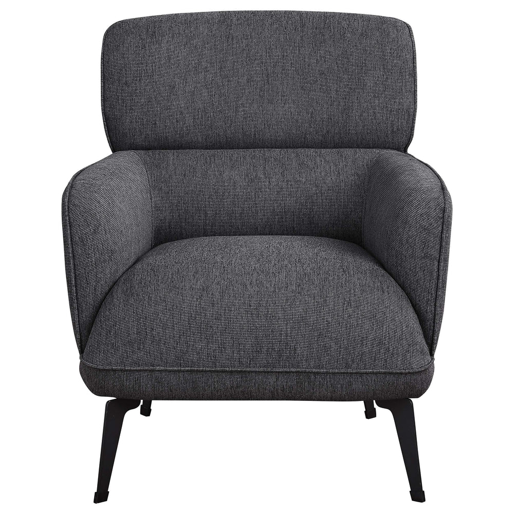 Sillón tapizado Andrea con brazos en forma de media luna, color gris
