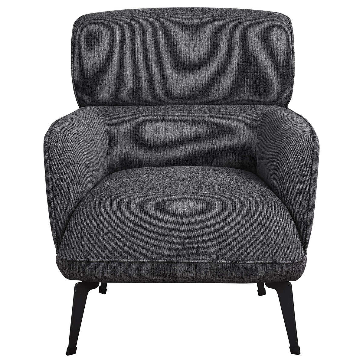 Sillón tapizado Andrea con brazos en forma de media luna, color gris