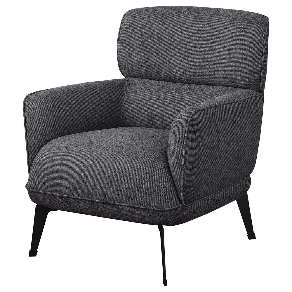 Sillón tapizado Andrea con brazos en forma de media luna, color gris