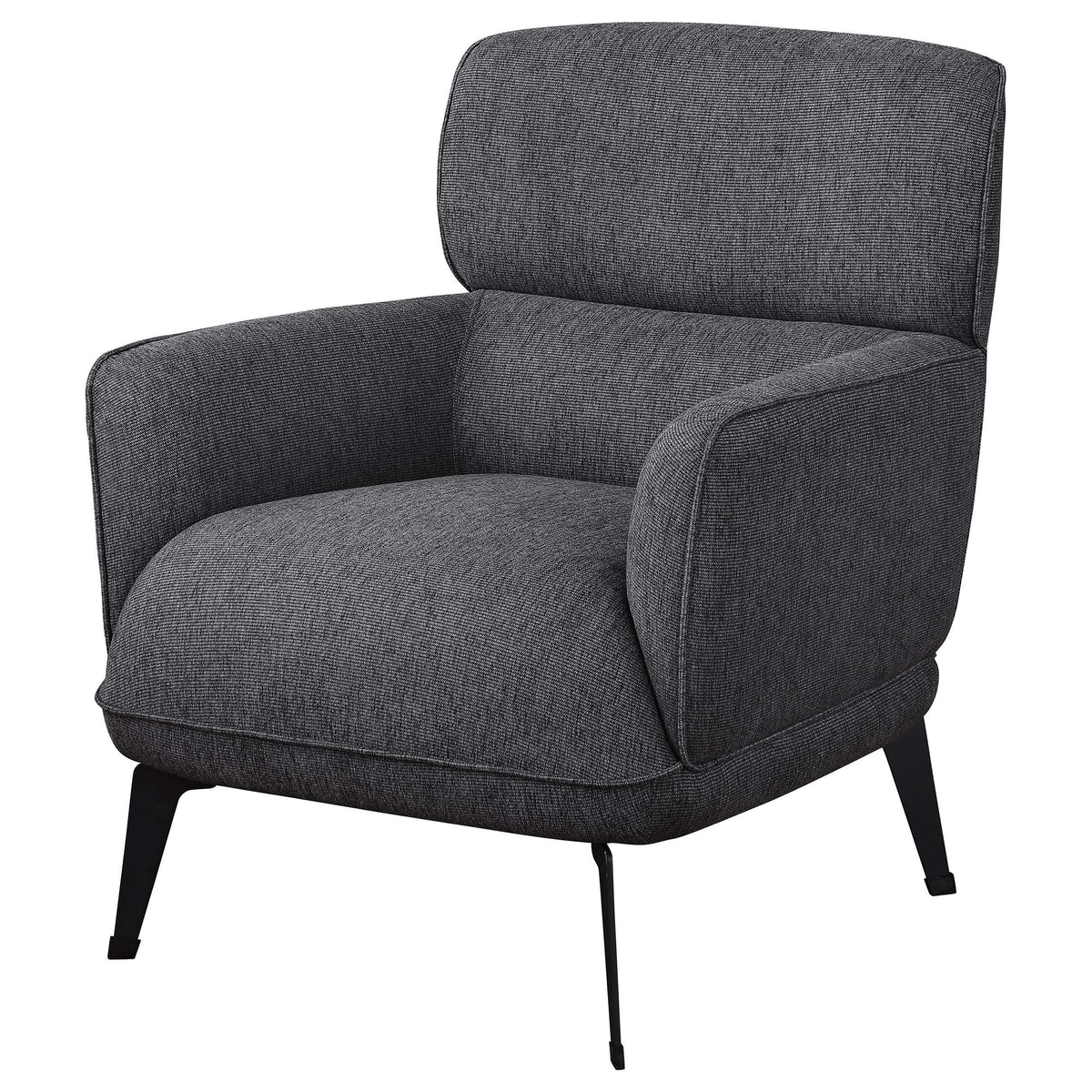 Sillón tapizado Andrea con brazos en forma de media luna, color gris