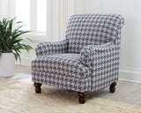 Sillón inglés tapizado Glenn con acento azul