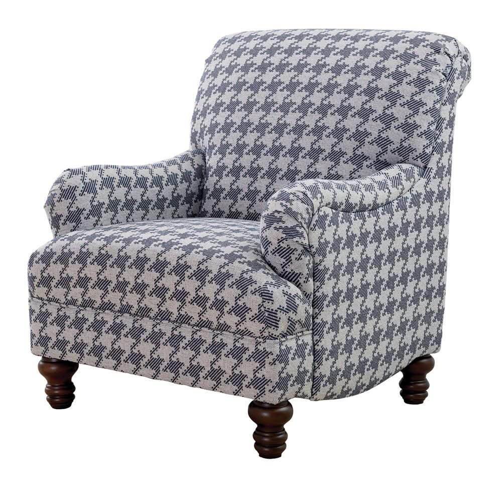 Sillón inglés tapizado Glenn con acento azul