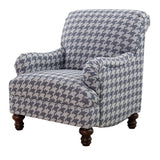 Sillón inglés tapizado Glenn con acento azul