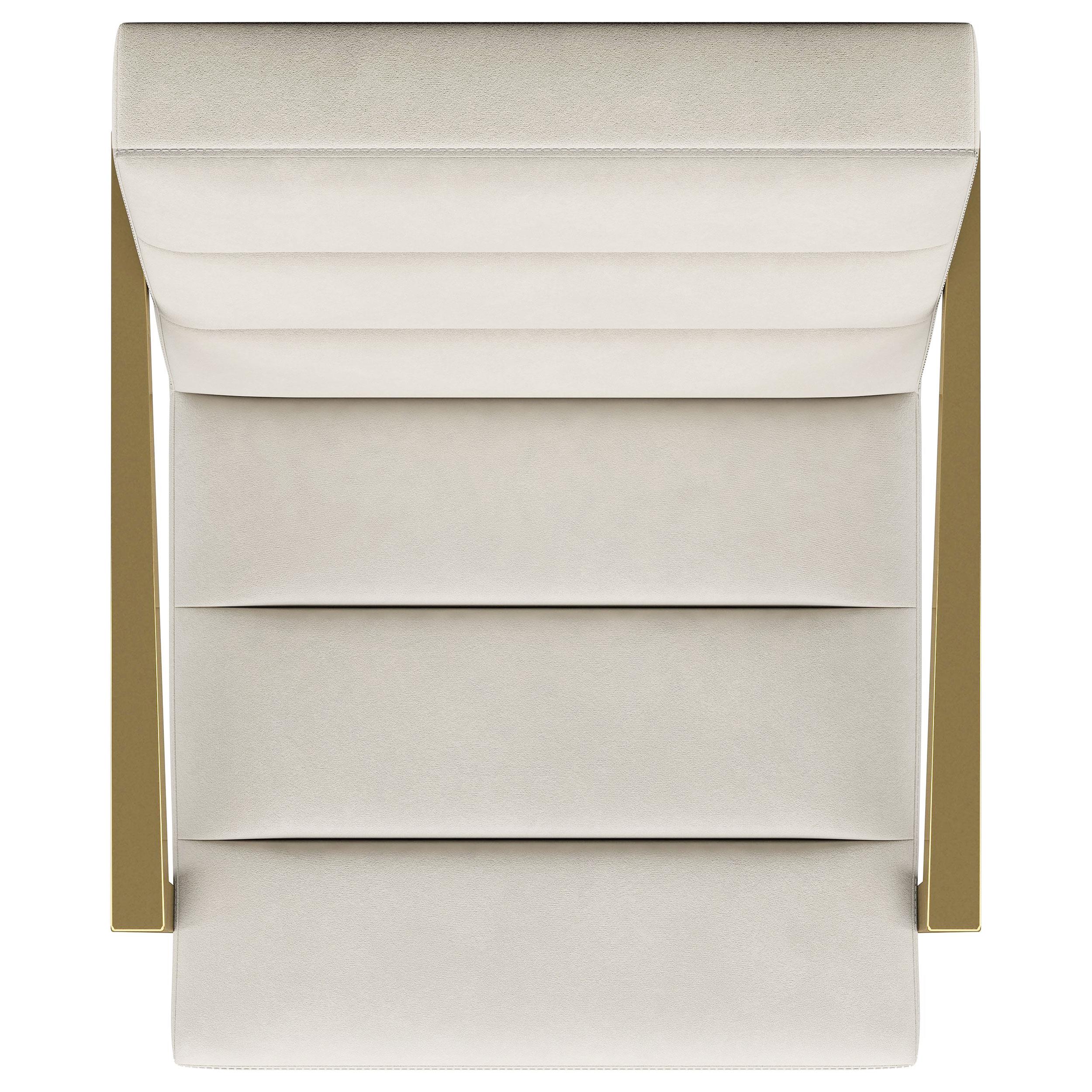 Kirra Upholstered Metal Arm Accent Chair Cream