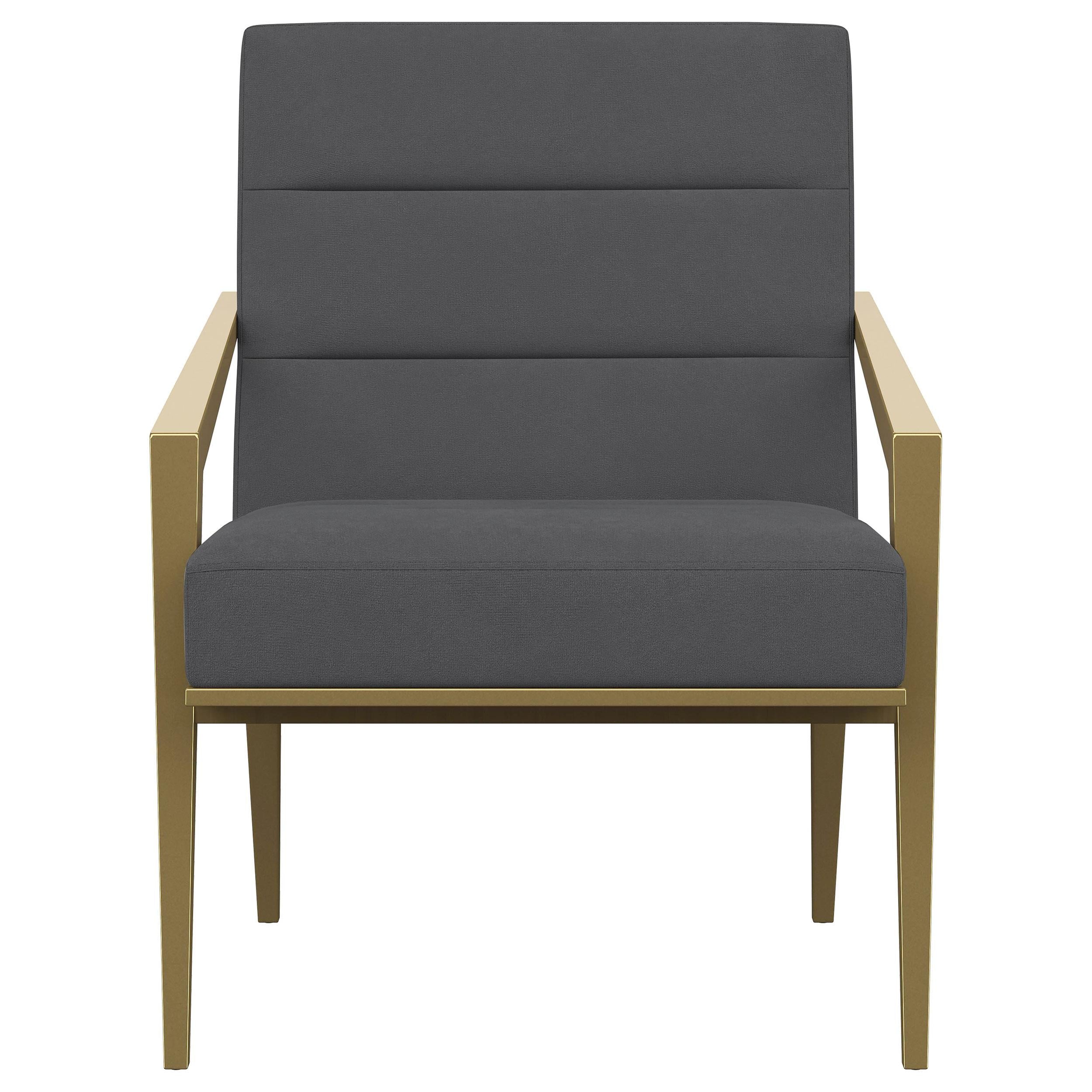 Kirra Upholstered Metal Arm Accent Chair Dark Grey