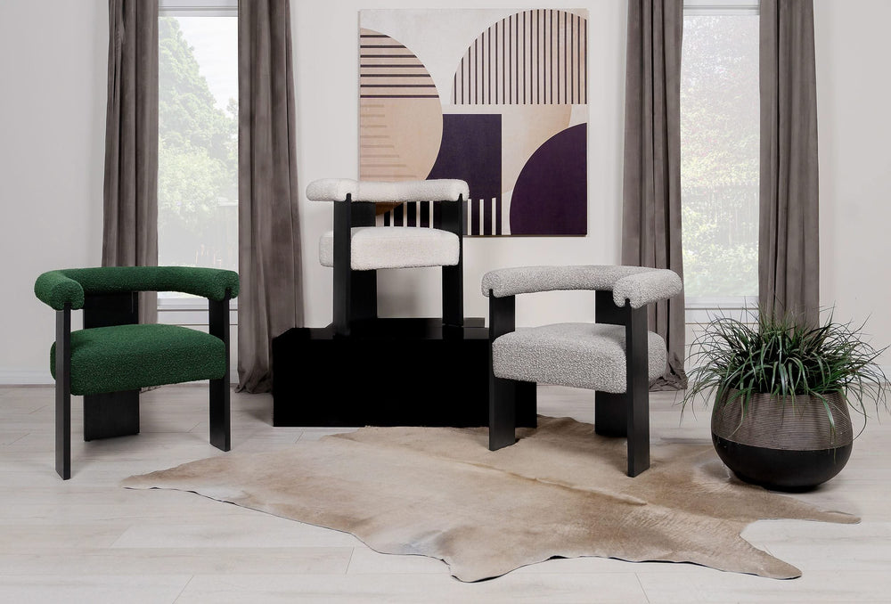 Silla auxiliar tapizada Ramona Boucle color crema