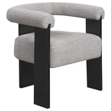 Silla auxiliar tapizada Ramona Boucle en color topo
