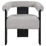 Silla auxiliar tapizada Ramona Boucle en color topo