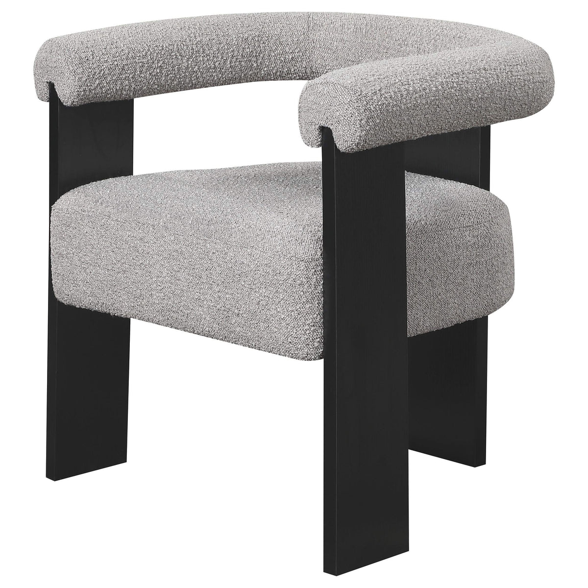Silla auxiliar tapizada Ramona Boucle en color topo