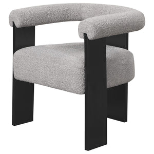 Silla auxiliar tapizada Ramona Boucle en color topo