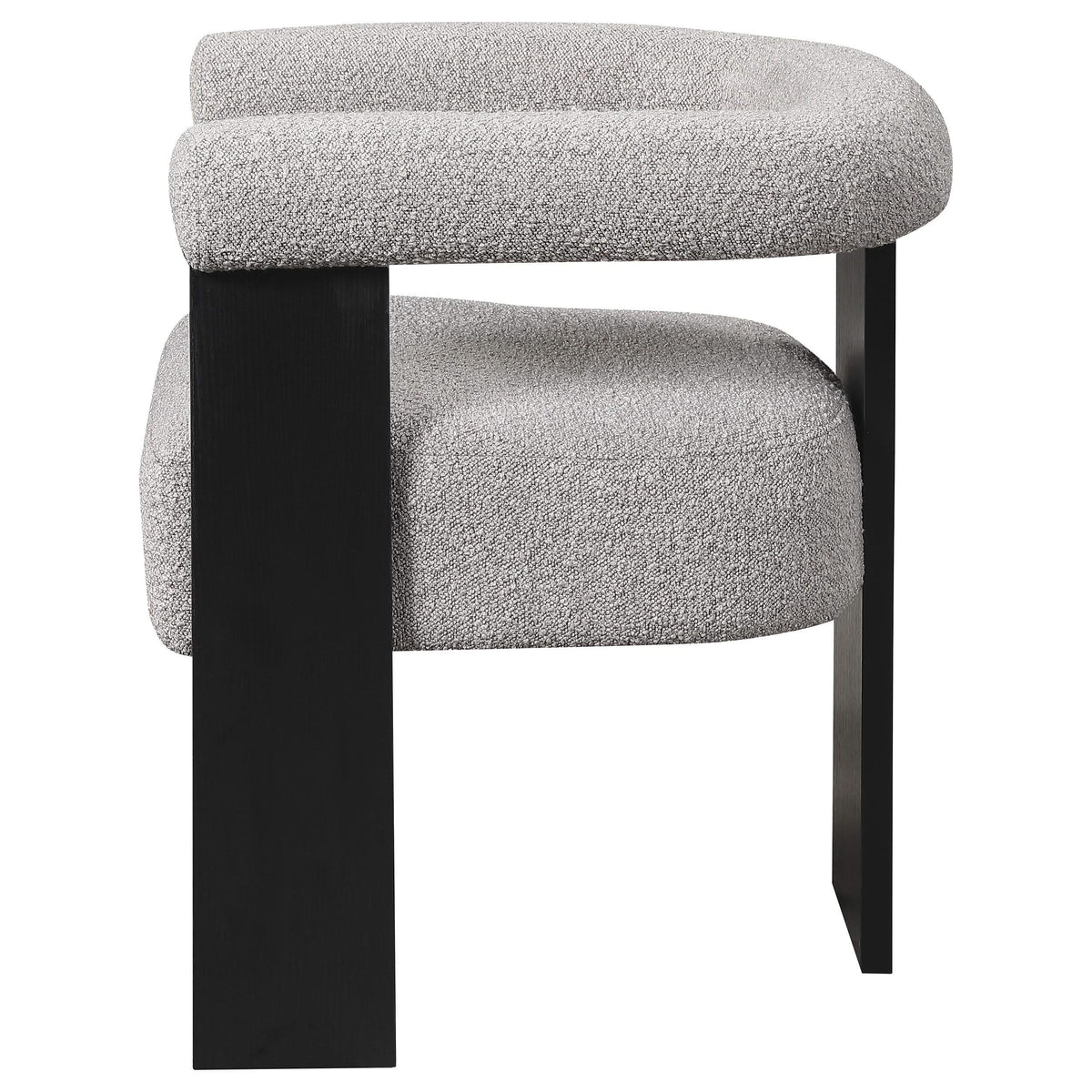 Silla auxiliar tapizada Ramona Boucle en color topo