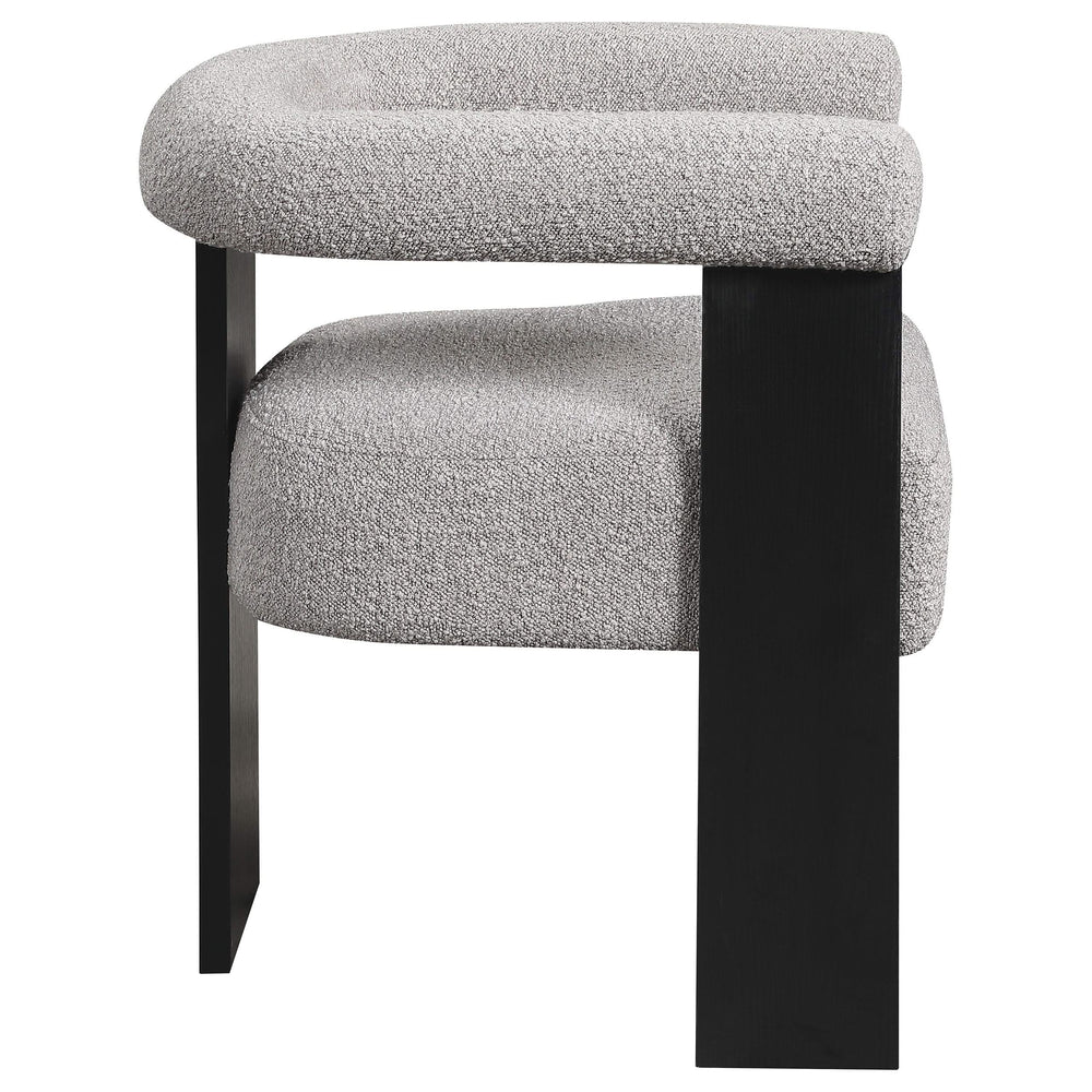Silla auxiliar tapizada Ramona Boucle en color topo