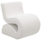 Silla curva sin brazos tapizada Ronea Boucle color crema