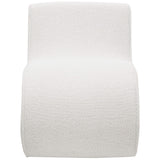 Silla curva sin brazos tapizada Ronea Boucle color crema
