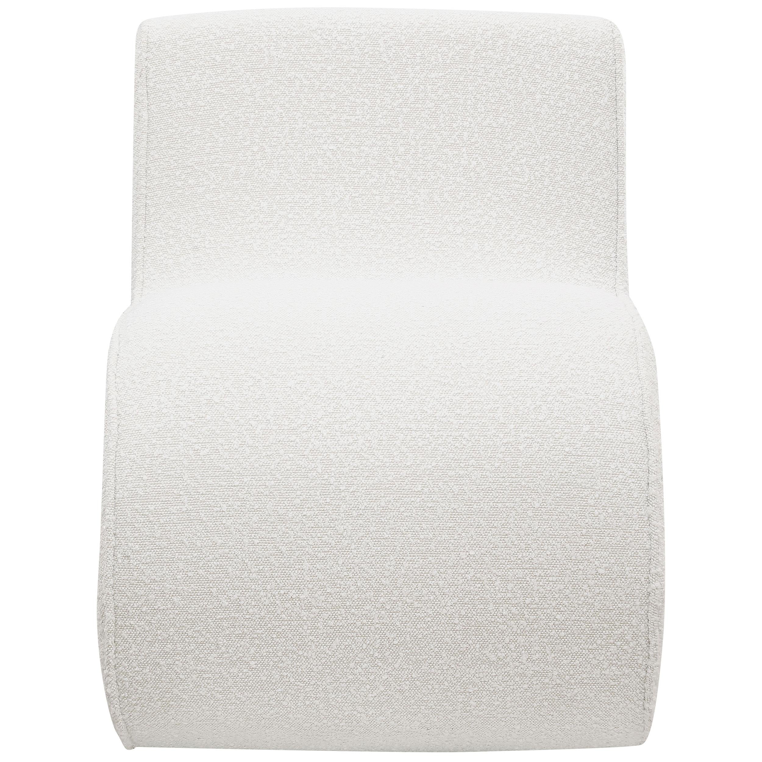 Ronea Boucle Upholstered Armless Curved Chair Cream