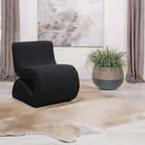 Silla curva sin brazos tapizada Ronea Boucle color carbón