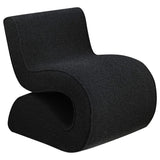 Silla curva sin brazos tapizada Ronea Boucle color carbón