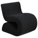 Silla curva sin brazos tapizada Ronea Boucle color carbón