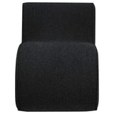 Silla curva sin brazos tapizada Ronea Boucle color carbón