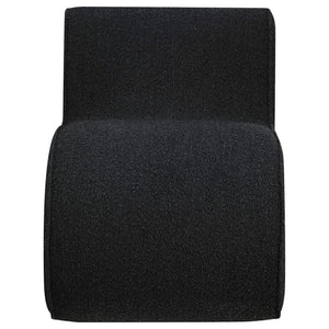 Silla curva sin brazos tapizada Ronea Boucle color carbón