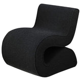 Silla curva sin brazos tapizada Ronea Boucle color carbón