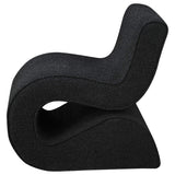 Silla curva sin brazos tapizada Ronea Boucle color carbón