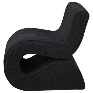 Silla curva sin brazos tapizada Ronea Boucle color carbón