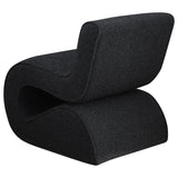 Silla curva sin brazos tapizada Ronea Boucle color carbón