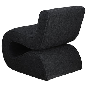 Silla curva sin brazos tapizada Ronea Boucle color carbón