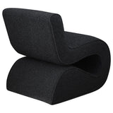 Silla curva sin brazos tapizada Ronea Boucle color carbón