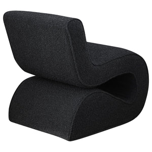 Silla curva sin brazos tapizada Ronea Boucle color carbón