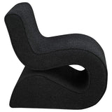 Silla curva sin brazos tapizada Ronea Boucle color carbón