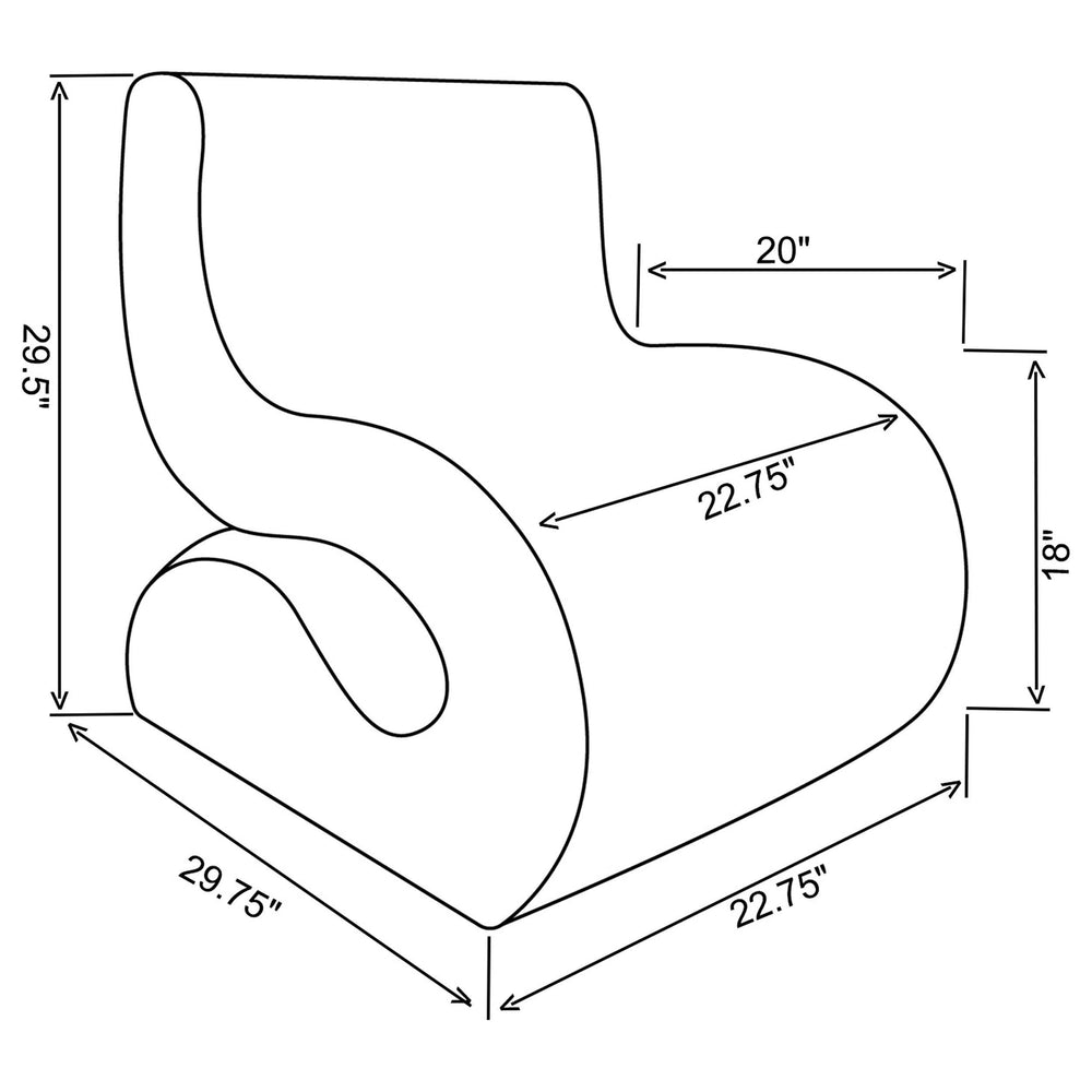 Silla curva sin brazos tapizada Ronea Boucle color carbón