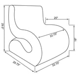 Silla curva sin brazos tapizada Ronea Boucle color carbón