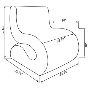 Silla curva sin brazos tapizada Ronea Boucle color carbón