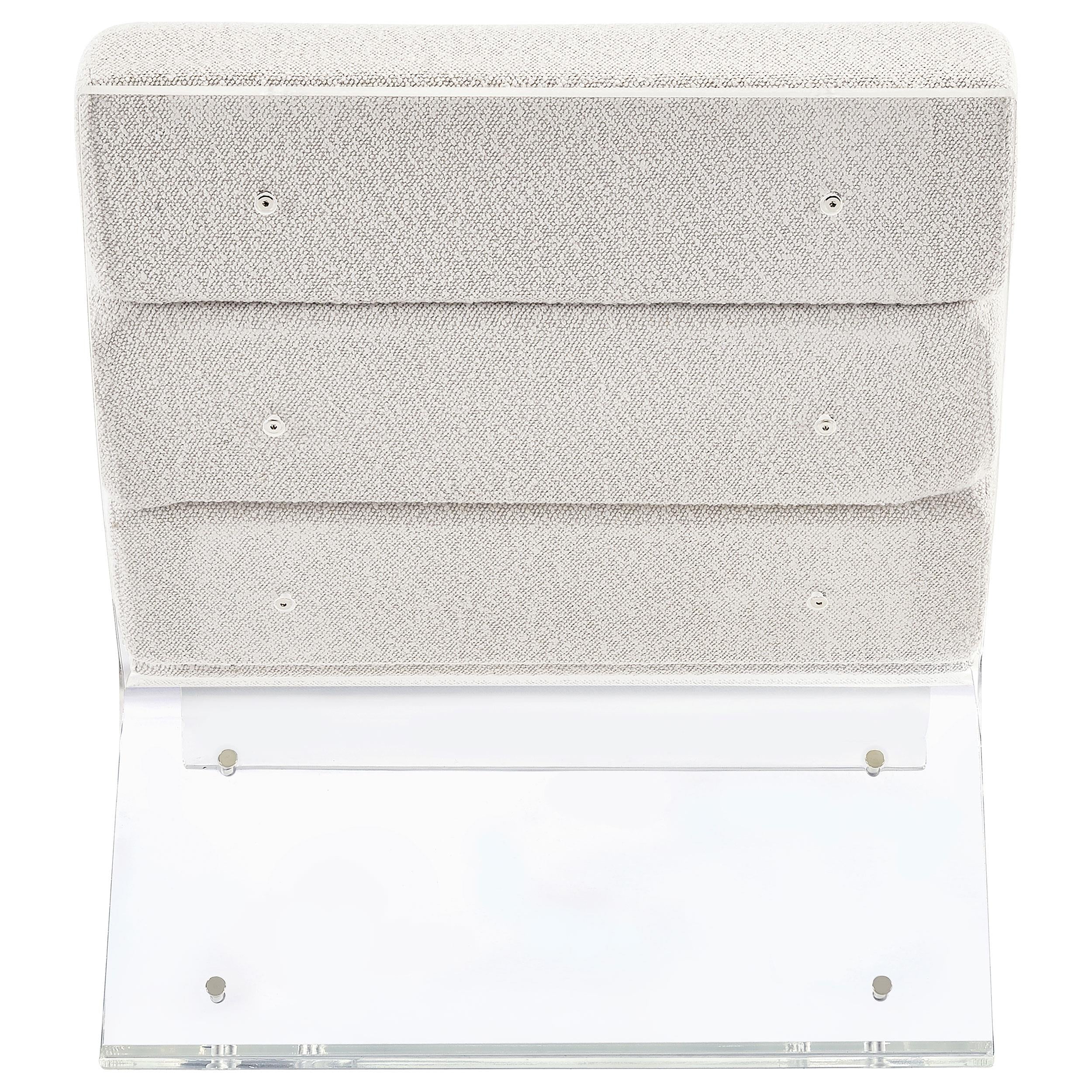 Serreta Boucle Upholstered Armless Acrylic Chair Ivory